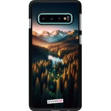 Samsung Galaxy S10 Case Hülle - Sonnenuntergang Waldsee