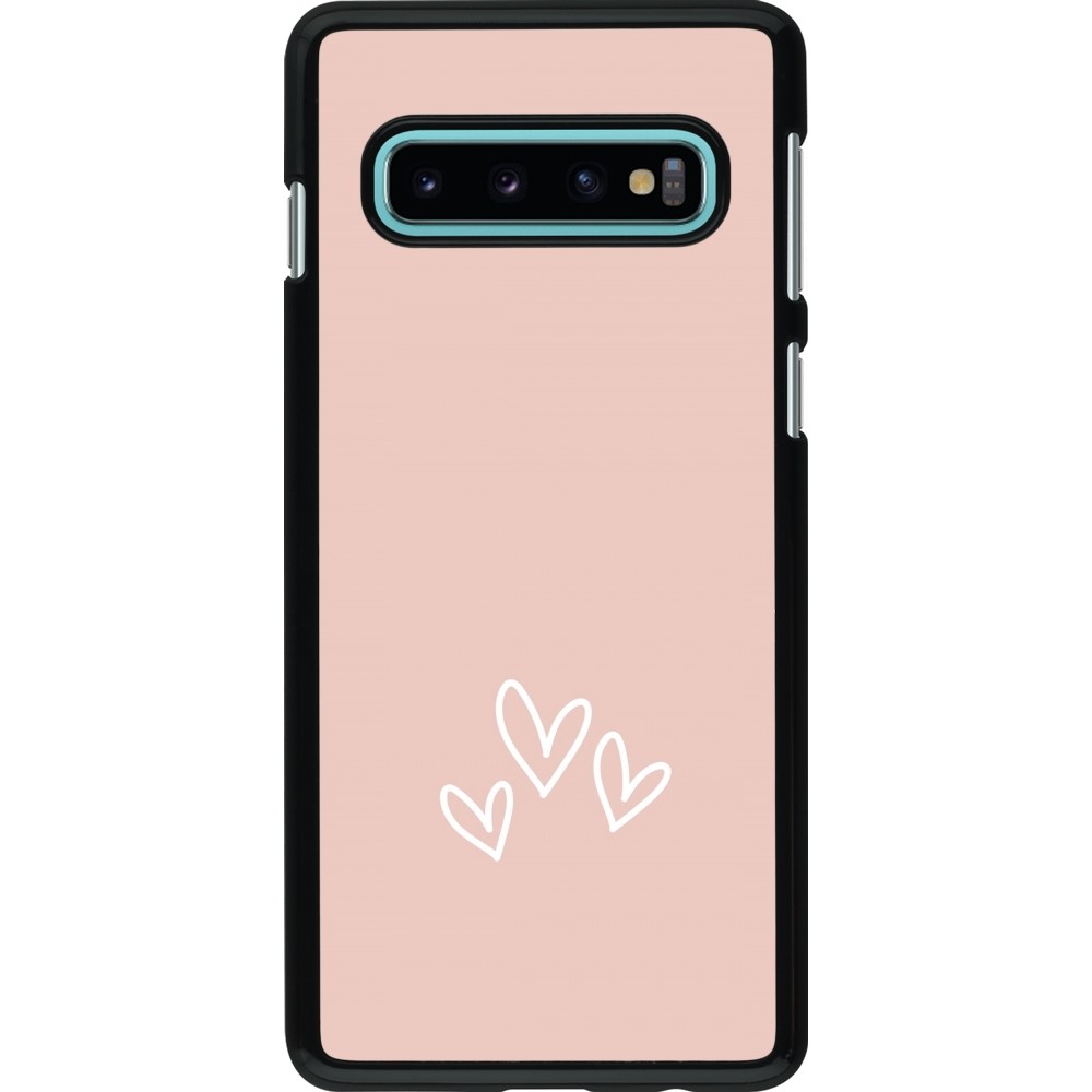 Samsung Galaxy S10 Case Hülle - Valentine 2023 three minimalist hearts