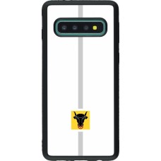 Coque Samsung Galaxy S10 - Silicone rigide noir Canton UR blanc