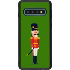 Coque Samsung Galaxy S10 - Silicone rigide noir Christmas 25 Nutcracker Green