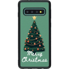Coque Samsung Galaxy S10 - Silicone rigide noir Christmas 25 Xmas Tree