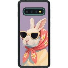 Samsung Galaxy S10 Case Hülle - Silikon schwarz Easter 2026 Rabbit with scarf