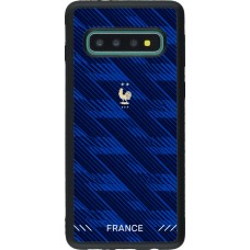 Coque Samsung Galaxy S10 - Silicone rigide noir Maillot de football France 2026 personnalisable