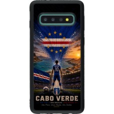 Coque Samsung Galaxy S10 - Silicone rigide noir Football Cap-Vert splash 2026