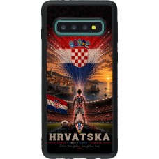 Coque Samsung Galaxy S10 - Silicone rigide noir Football Croatie splash 2026