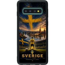 Coque Samsung Galaxy S10 - Silicone rigide noir Football Suède splash 2026