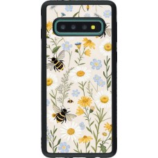 Coque Samsung Galaxy S10 - Silicone rigide noir Pattern bees 2026