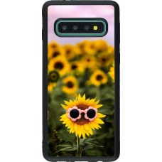 Coque Samsung Galaxy S10 - Silicone rigide noir Sunflower with glasses Spring 2026