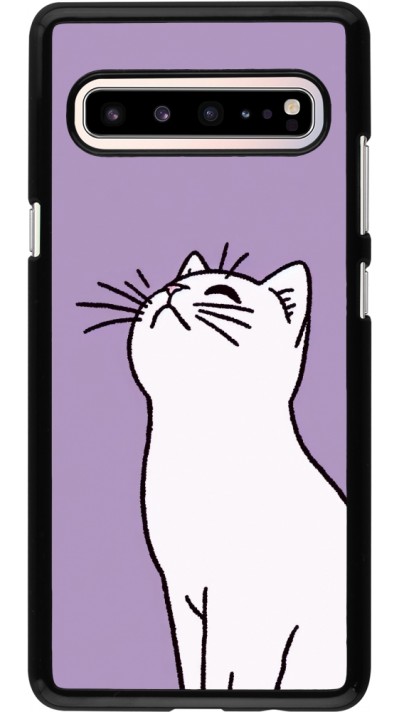 Coque Samsung Galaxy S10 5G - Chat sur fond violet