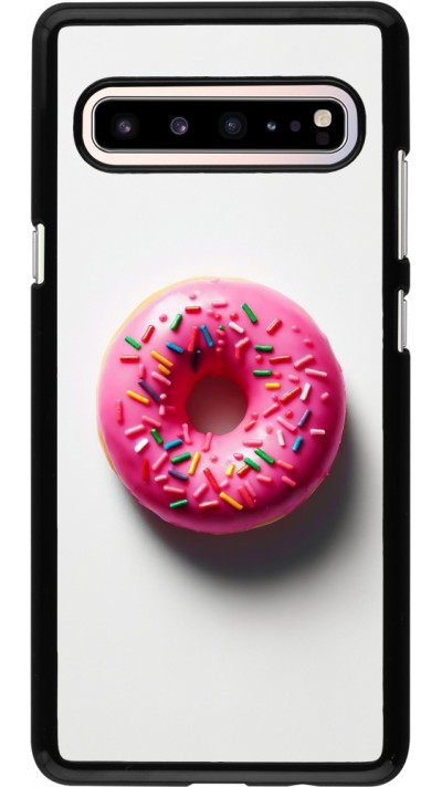 Coque Samsung Galaxy S10 5G - Weißer Hintergrund, pinker Donut