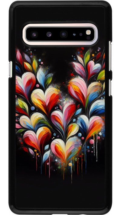 Coque Samsung Galaxy S10 5G - Valentine 2024 Coeur Noir Abstrait