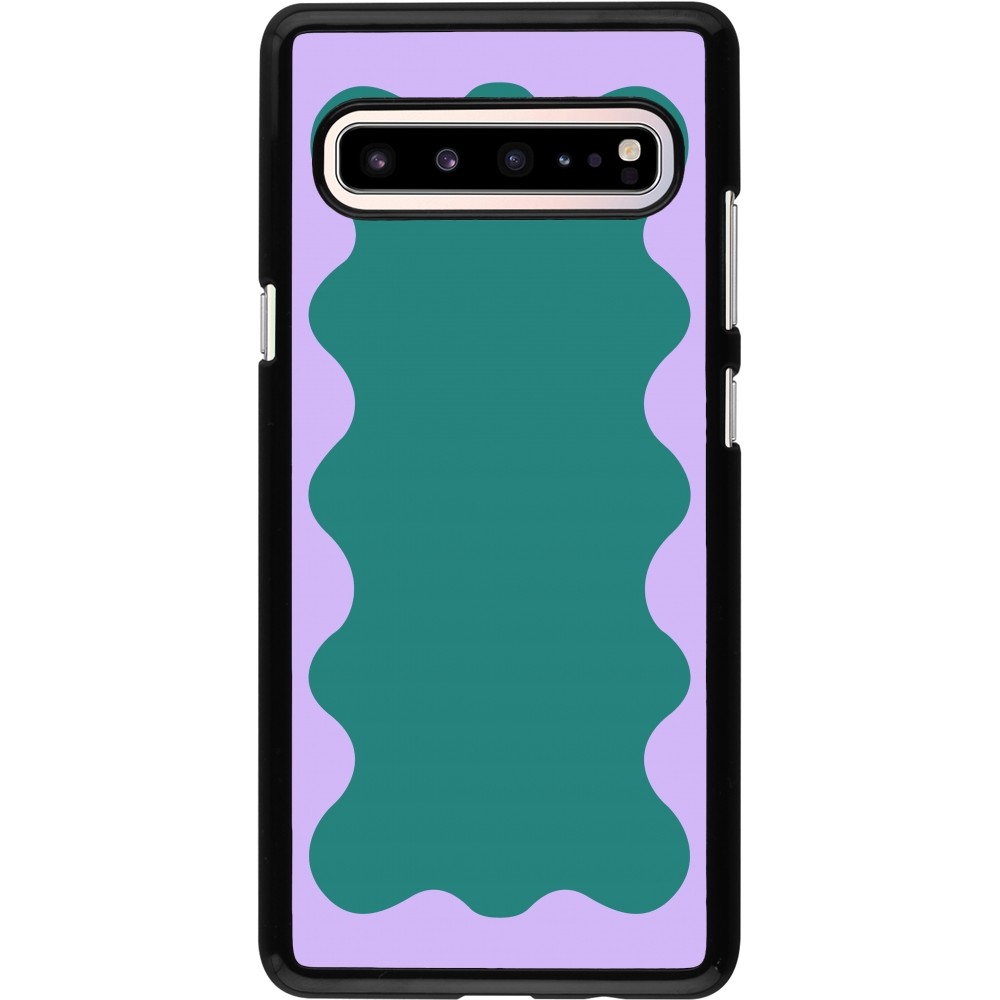 Coque Samsung Galaxy S10 5G - Wavy Rectangle Green Purple