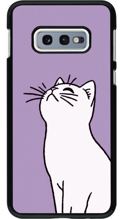 Coque Samsung Galaxy S10e - Chat sur fond violet