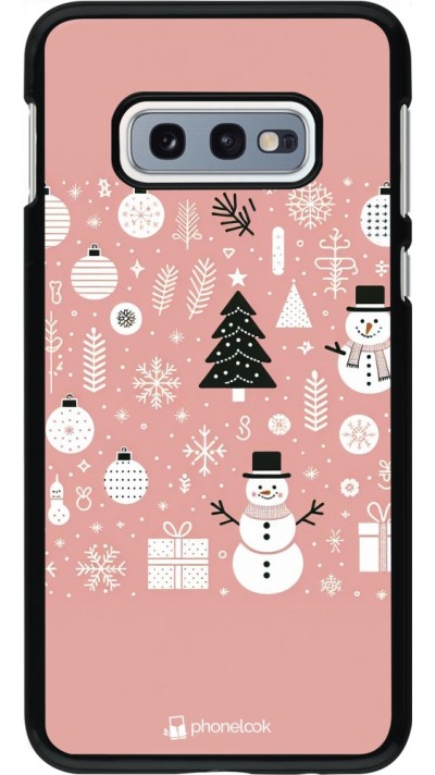Coque Samsung Galaxy S10e - Noël 2024 Rose Snowman Christmas
