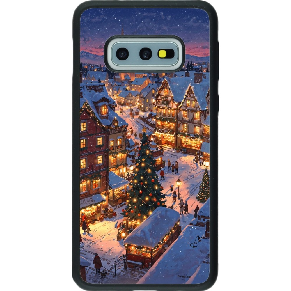 Coque Samsung Galaxy S10e - Silicone rigide noir Christmas 25 Xmas Village