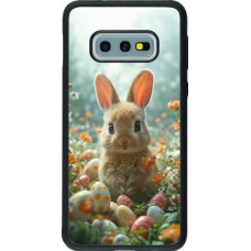 Coque Samsung Galaxy S10e - Silicone rigide noir Easter 2026 Rabbit in the garden