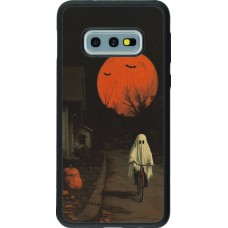 Samsung Galaxy S10e Case Hülle - Silikon schwarz Halloween 2025 Ghost on a bicycle