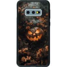 Samsung Galaxy S10e Case Hülle - Silikon schwarz Halloween 2025 Pumpkin with flowers