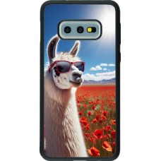 Samsung Galaxy S10e Case Hülle - Silikon schwarz Lama Chic in Mohnblume