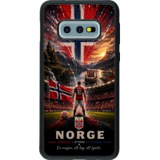 Coque Samsung Galaxy S10e - Silicone rigide noir Football Norvège splash 2026
