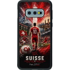Coque Samsung Galaxy S10e - Silicone rigide noir Football Suisse splash 2026