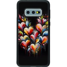 Samsung Galaxy S10e Case Hülle - Silikon schwarz Valentin 2024 Schwarzes Herz Abstrakt
