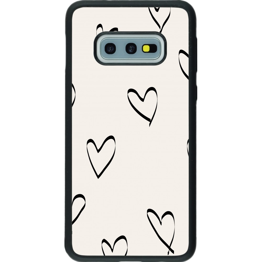 Samsung Galaxy S10e Case Hülle - Silikon schwarz Valentine 2023 minimalist hearts