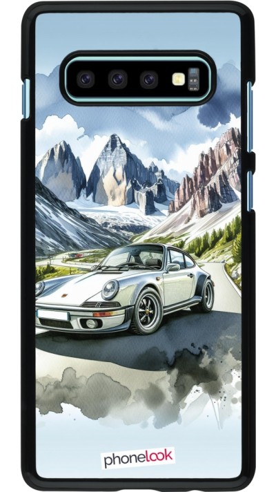 Coque Samsung Galaxy S10+ - Porsche 911 Mountain Watercolor