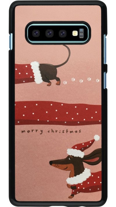 Coque Samsung Galaxy S10+ - Christmas 25 Teckel Merry Xmas