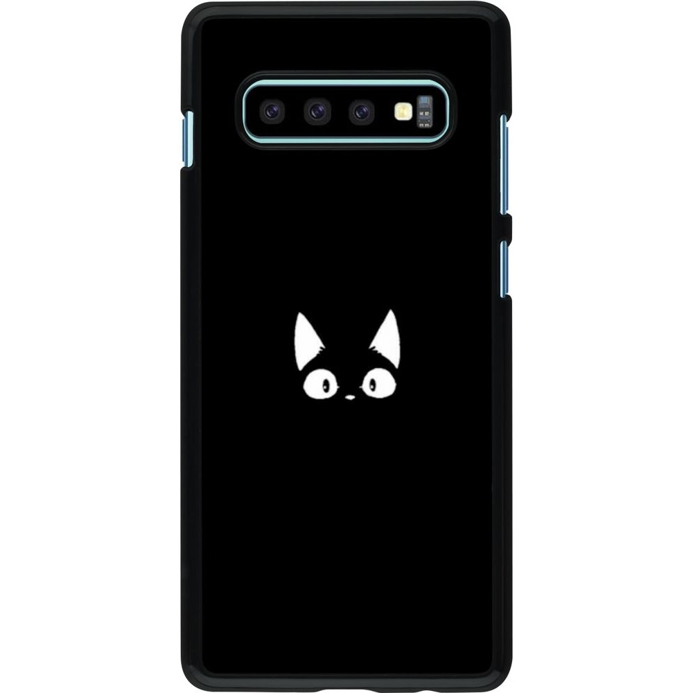 Coque Samsung Galaxy S10+ - Funny cat on black
