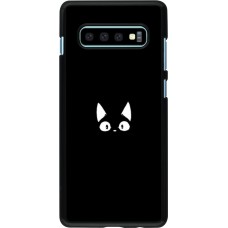 Coque Samsung Galaxy S10+ - Funny cat on black