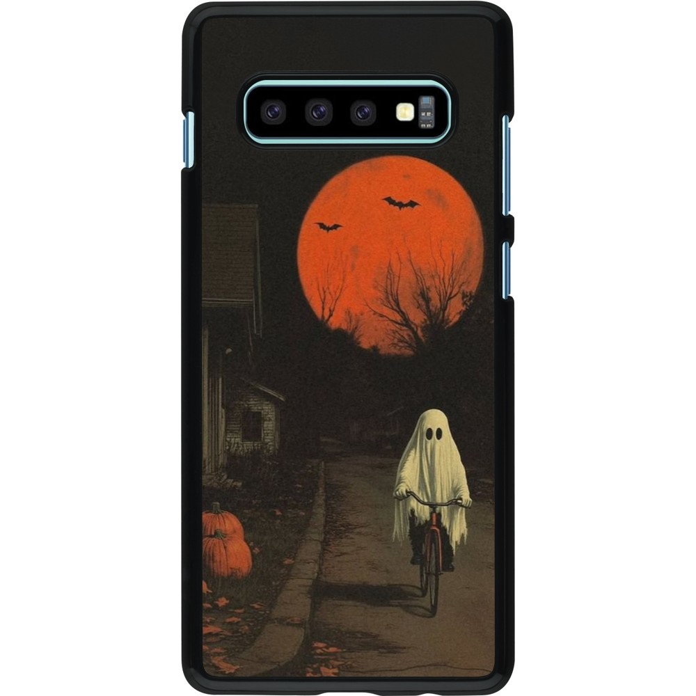 Coque Samsung Galaxy S10+ - Halloween 2025 Ghost on a bicycle
