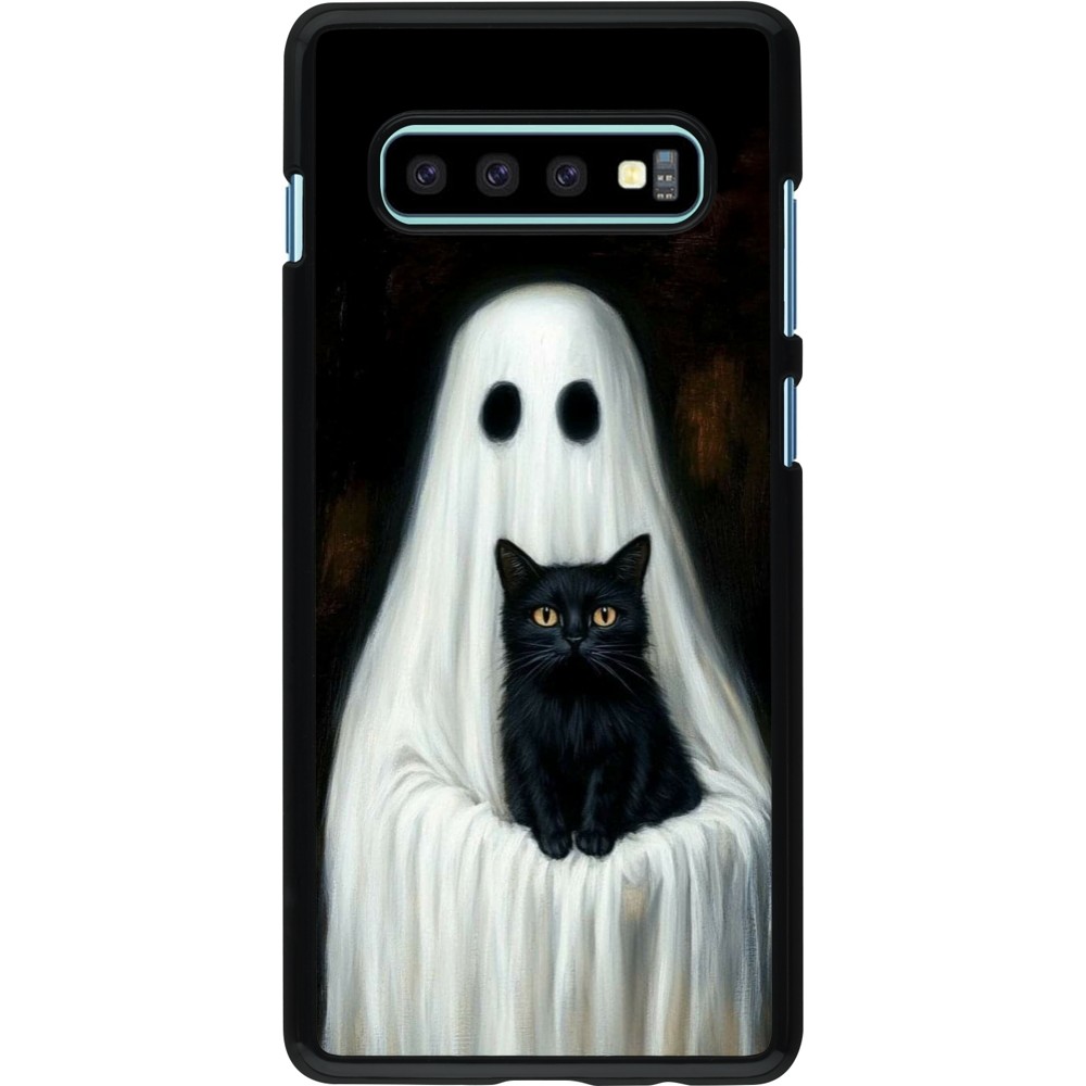 Coque Samsung Galaxy S10+ - Halloween 2025 Ghost with black cat