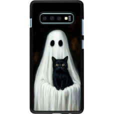 Coque Samsung Galaxy S10+ - Halloween 2025 Ghost with black cat