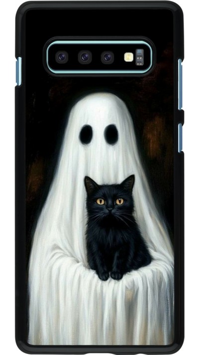 Coque Samsung Galaxy S10+ - Halloween 2025 Ghost with black cat