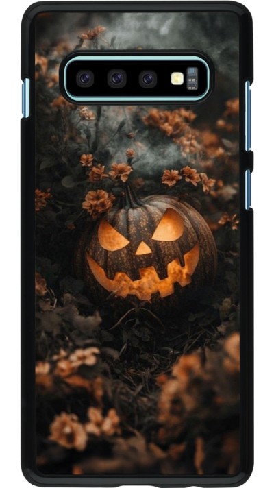 Coque Samsung Galaxy S10+ - Halloween 2025 Pumpkin with flowers