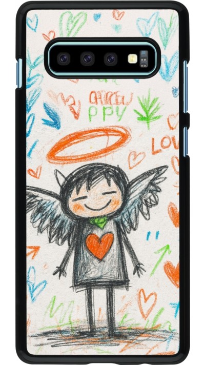 Samsung Galaxy S10+ Case Hülle - Little Angel Sketch Love