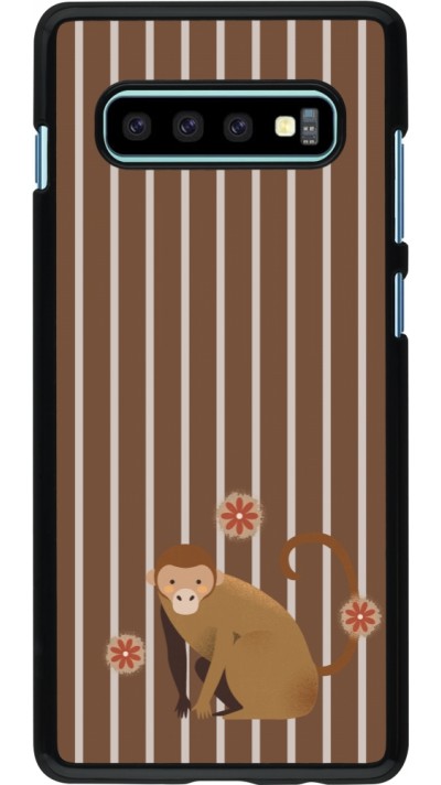 Samsung Galaxy S10+ Case Hülle - Monkey with stripes