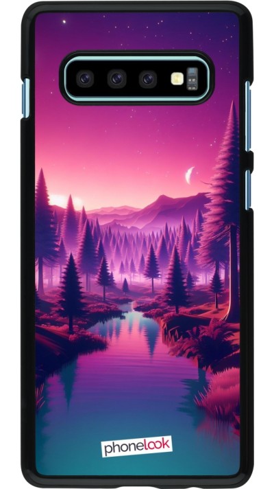 Coque Samsung Galaxy S10+ - Paysage Violet-Rose