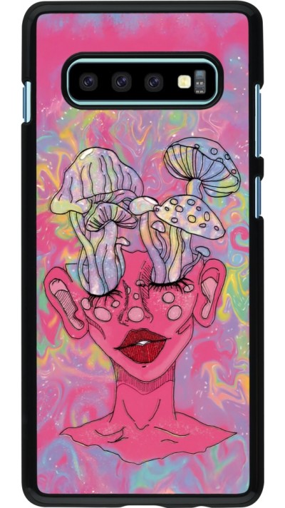 Samsung Galaxy S10+ Case Hülle - Psychedelic pink mushroom