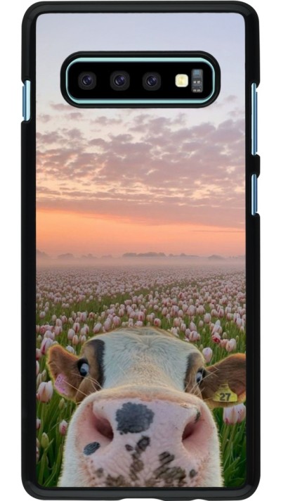 Coque Samsung Galaxy S10+ - Cow with tulips 2026