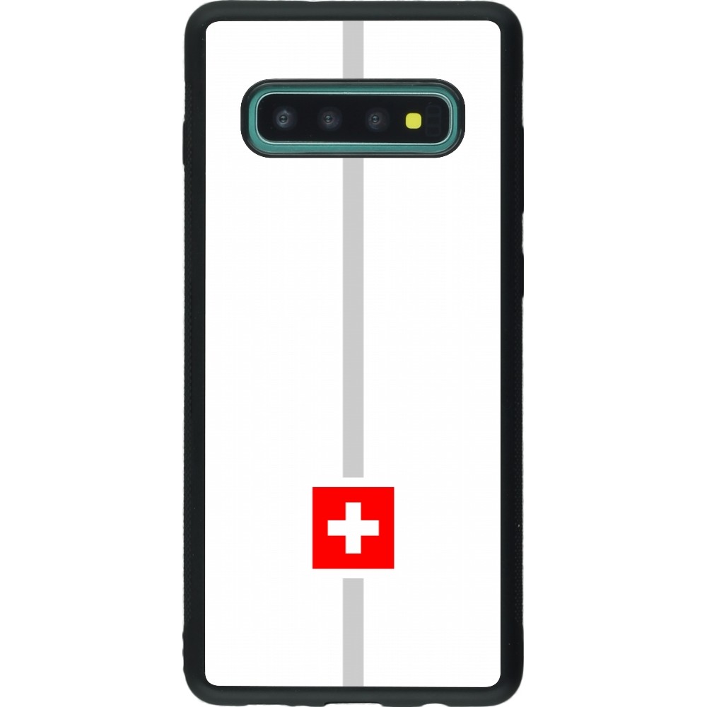 Samsung Galaxy S10+ Case Hülle - Silikon schwarz Kanton CH weiss