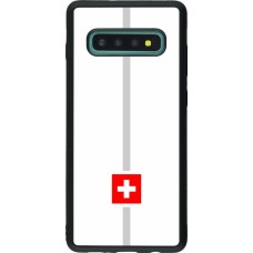 Samsung Galaxy S10+ Case Hülle - Silikon schwarz Kanton CH weiss