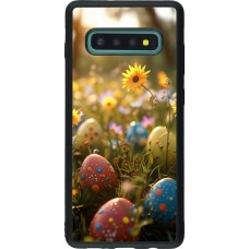 Coque Samsung Galaxy S10+ - Silicone rigide noir Easter 2026 Decorated eggs