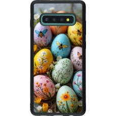 Coque Samsung Galaxy S10+ - Silicone rigide noir Easter 2026 Eggs with bees