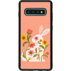 Coque Samsung Galaxy S10+ - Silicone rigide noir Easter 2026 Rabbit collage