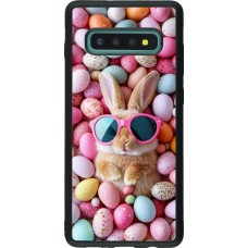 Coque Samsung Galaxy S10+ - Silicone rigide noir Easter 2026 Rabbit fun