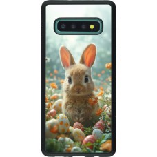 Coque Samsung Galaxy S10+ - Silicone rigide noir Easter 2026 Rabbit in the garden