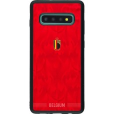 Coque Samsung Galaxy S10+ - Silicone rigide noir Maillot de football Belgique 2026 personnalisable
