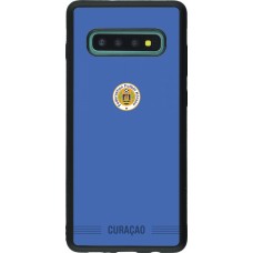 Coque Samsung Galaxy S10+ - Silicone rigide noir Maillot de football Curaçao 2026 personnalisable